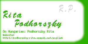 rita podhorszky business card